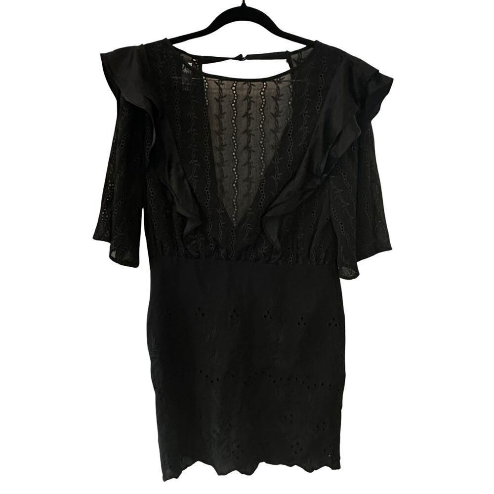 Free People Mackenzie Mini Dress - Black Eyelet + Open Back - Size 8 β NWT π₯β¨ - Picture 4 of 12
